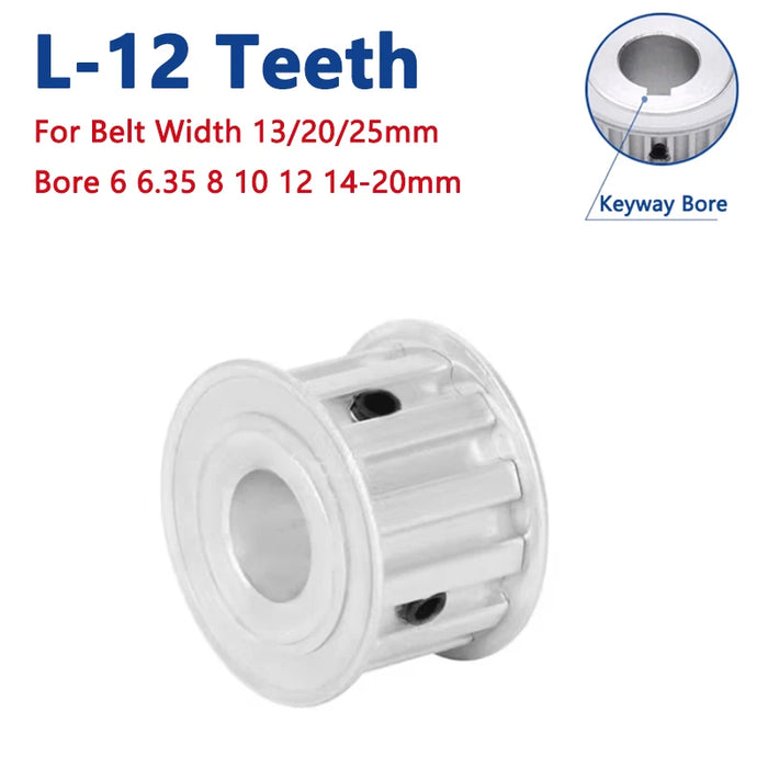 Polea de sincronización L de 12 dientes, rueda síncrona de aluminio 12T para correa 