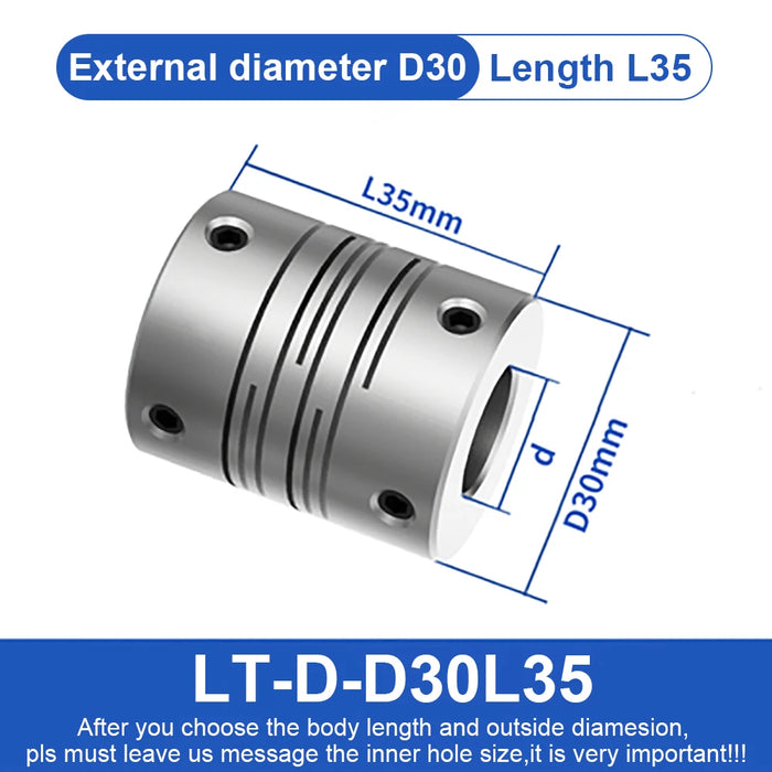 Parallel Line Coupling LT D30L35 - Motor Flexible Shaft Coupler