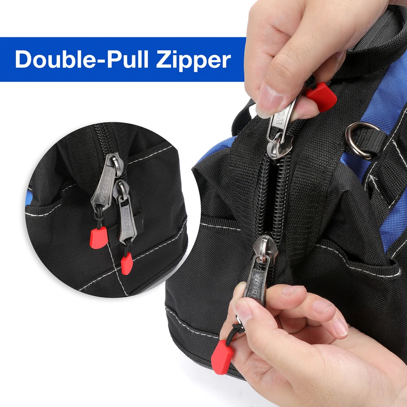 WORKPRO Organizador de bolsa de herramientas de 13 pulgadas con boca ancha impermeable
