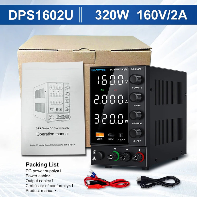 DPS Series Adjustable DC Bench Power Supply 30V–160V (2A–10A) | Stabilized Programmable Laboratory Power Source