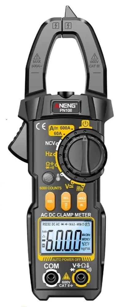 PN108 Clamp Meter 6000 Counts AC/DC Voltage Multimeter
