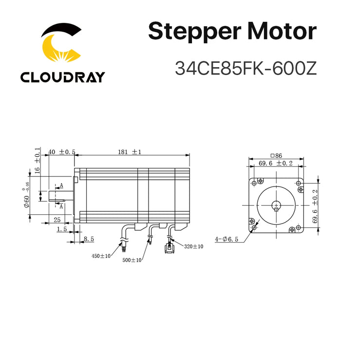 Cloudray Nema 34 Closed-Loop-Schrittmotor-Kit 8,5 Nm 6,0 A Schrittmotor 