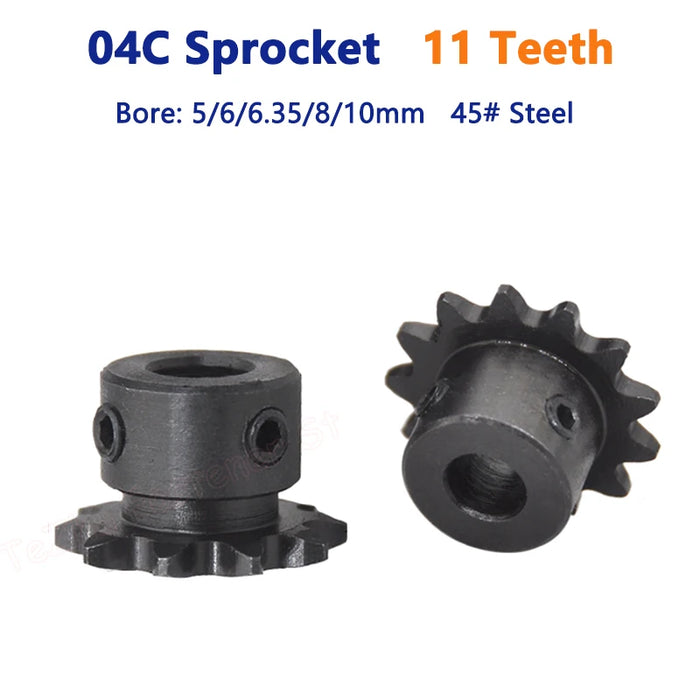 11T 04C Sprocket for Roller Chain - 11 Teeth 45# Steel Gear