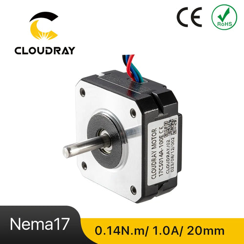 Cloudray Nema 17 20mm 2-Phase Open Loop Stepper Motor 0.4N.m, 1.0A, Shaft Diameter 5mm