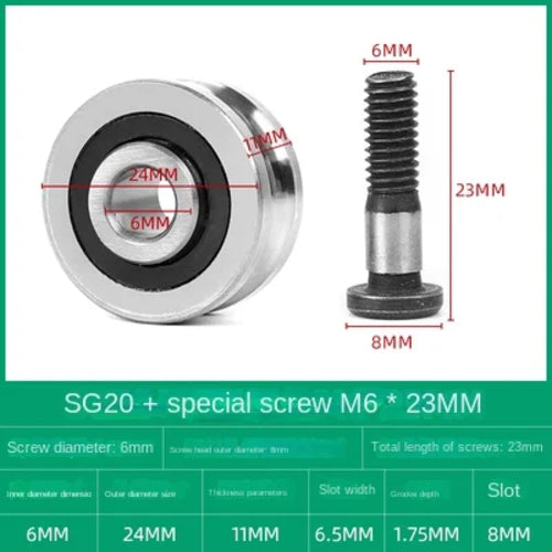 Rillenscheibenlager SG10 SG15 SG20 SG25 SG66+M4 M5 M6 M8 Schraube 