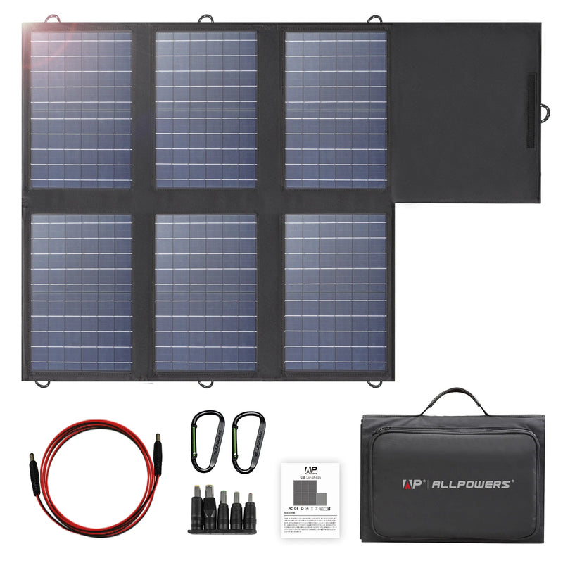 60W Foldable Solar Panel 18V – Portable Solar Charger with USB-C PD 60W & MC4 for Power Station Camping
