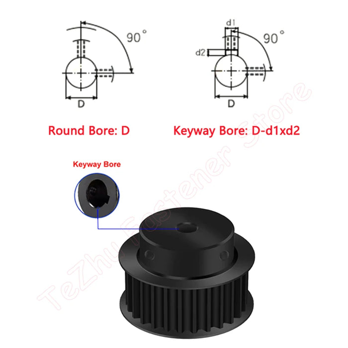 28 30 Teeth XL Black 45# Steel Timing Pulley 28T 30T Synchronous