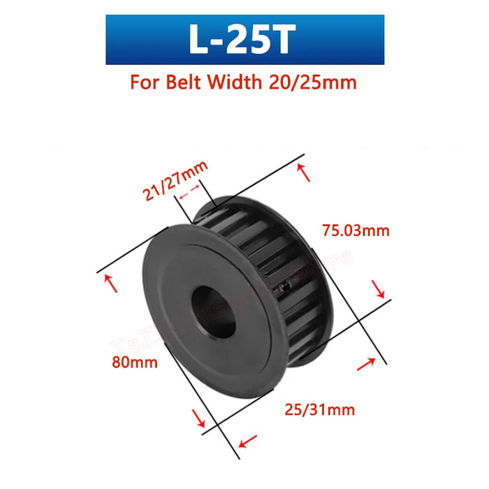 22T, 24T, 25T L Timing Pulley Synchronous Wheel, AF Type, 45# Steel