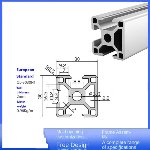 2020 2040 2060 3030 3060 4040 2080 20100 Perfil de aluminio con ranura en T