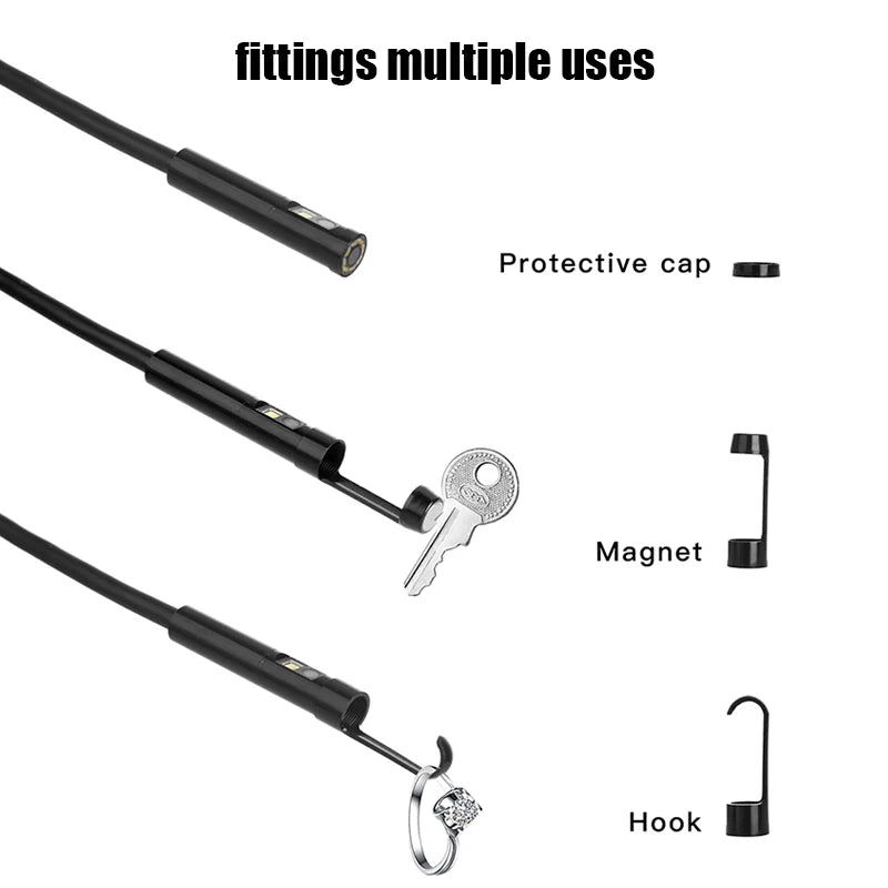 Endoscopio industrial con vídeo de doble lente - Boroscopio con cámara impermeable IP67 