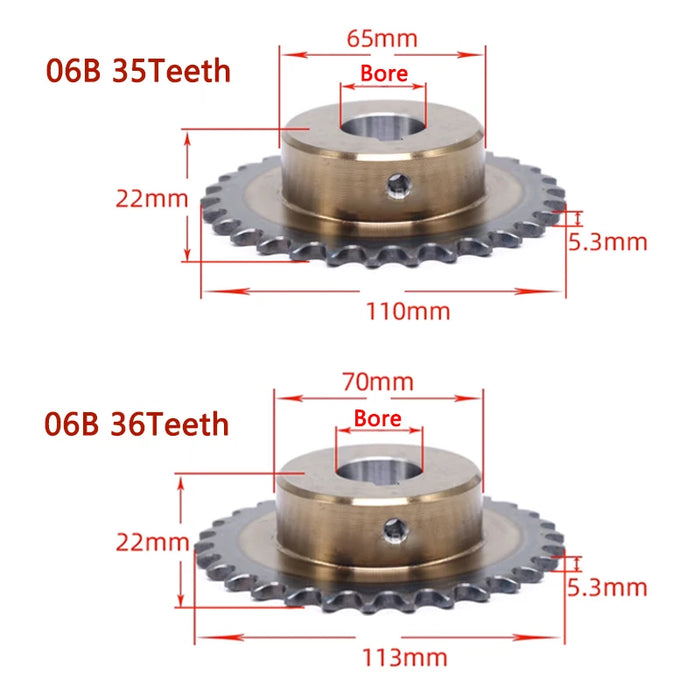 1 Stück 25-36T 06B Präzisions-Industrieantriebskettenrad 25 26 28 30 