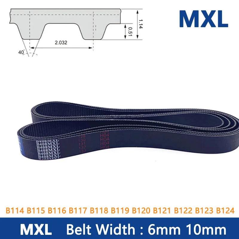 Correa de distribución síncrona cerrada de goma de 6/10 mm de ancho de correa de distribución MXL 