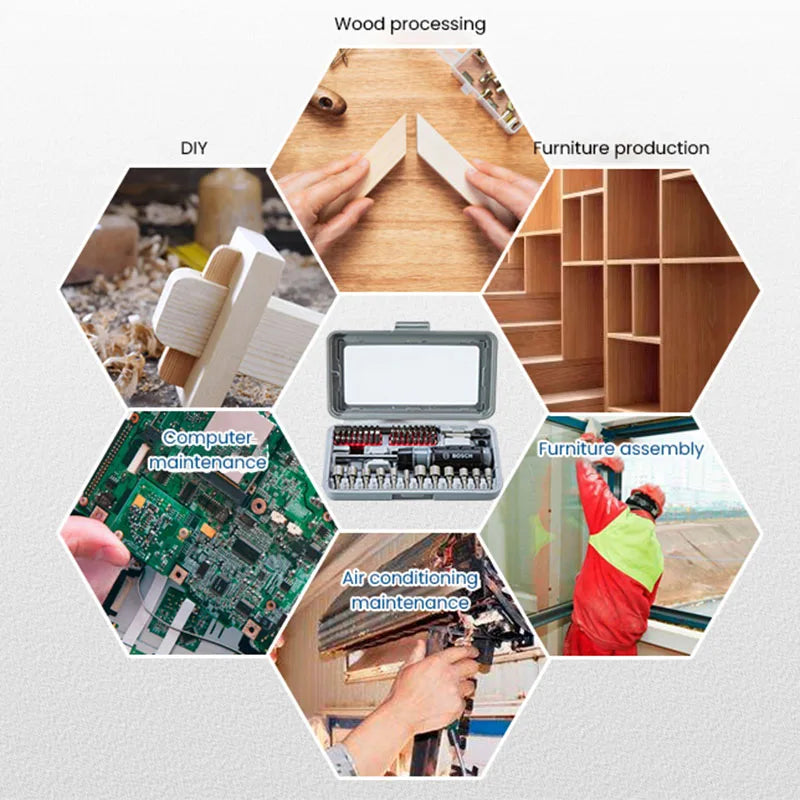 Bosch 46-Piece Ratchet Screwdriver Bits Kit with Extension Rod and HEX Sleeve