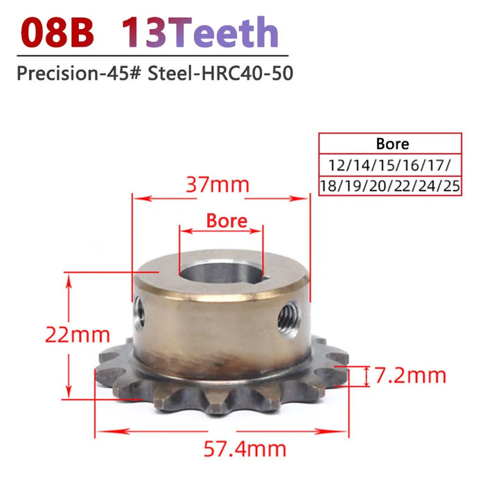 13T 08B Chain Gear - 13 Teeth Precision Industrial Drive Sprocket