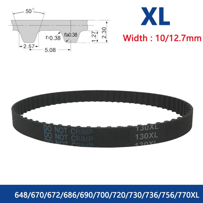 XL Timing Belt – 10mm & 12.7mm Width Rubber Closed Loop Synchronous Belt (Length 1645-1955mm)