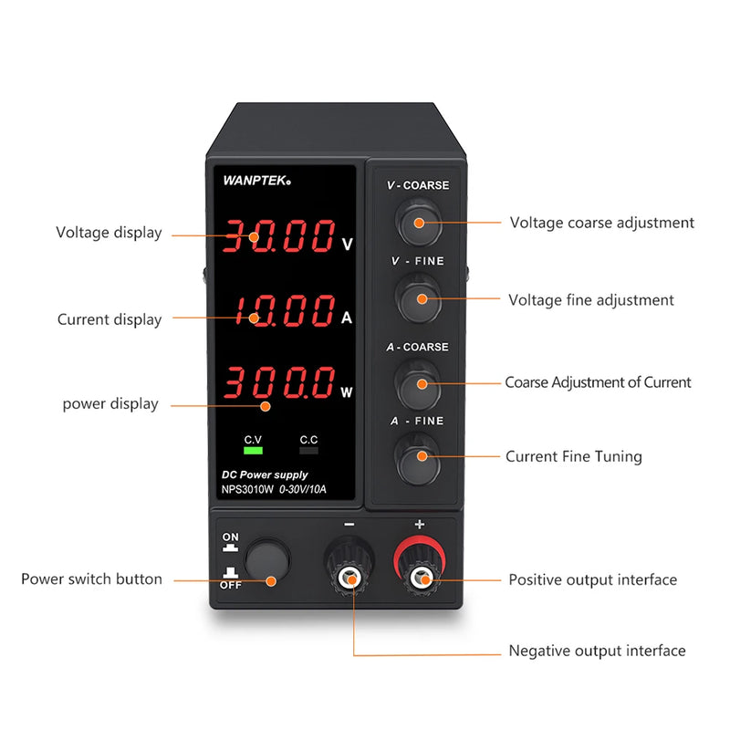 Adjustable DC Bench Power Supply 30V–160V Encoder & Memory Control Lab Voltage Regulator (APS / WPS / NPS Series)
