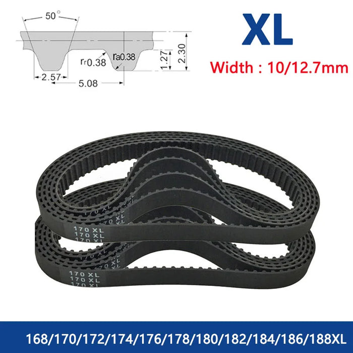 XL Timing Belt – 10mm & 12.7mm Width Rubber Closed Loop Synchronous Belt (Length 426-477mm)