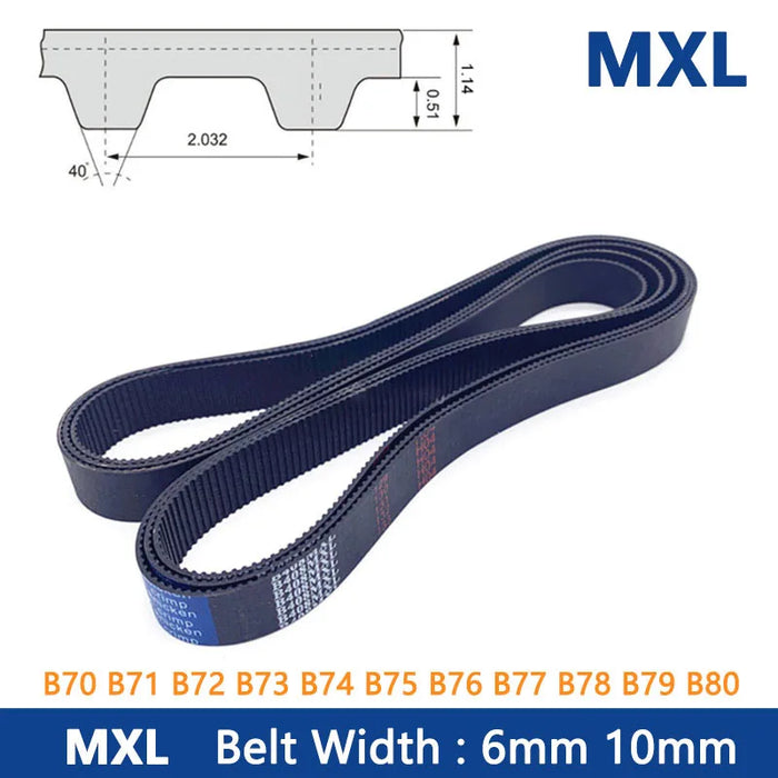 MXL Timing Belt - 6mm/10mm Rubber Closed Loop Synchronous Belt, Pitch Length 142.24mm to 162.56mm