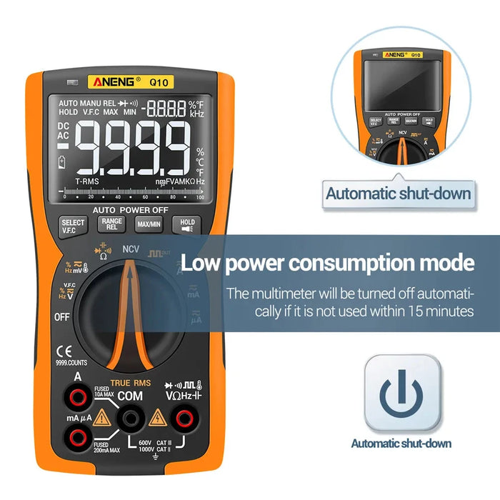 Q10 Digital Multimeter 9999 Counts True RMS Analog Tester