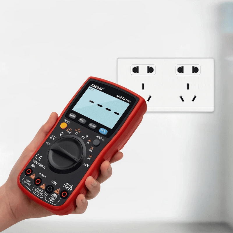 AN870 Smart Digital Multimeter – 19999 Counts True RMS, AC/DC Voltage & Current, NCV, Capacitance, Resistance, Frequency, Duty Cycle, MAX/MIN