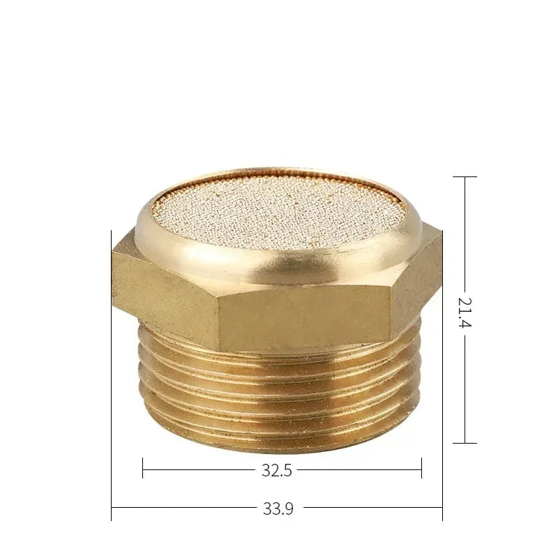 Brass Pneumatic Exhaust Muffler Silencer M5 – G1 (1/8"–1") | BSL Noise Reduction Filter (10–200 PCS)