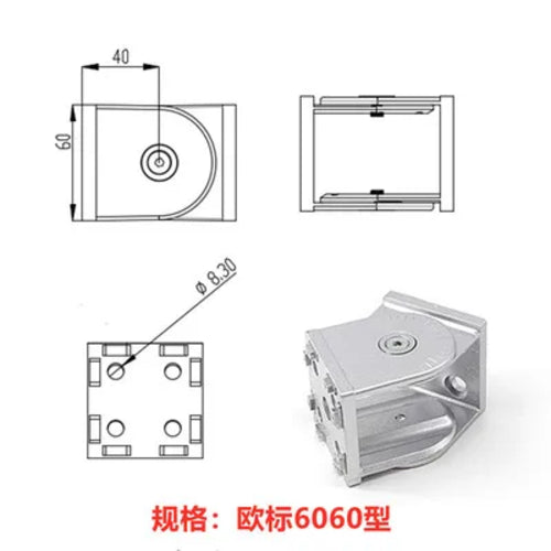 Movable Hinge Connecting Pieces for Industrial Aluminum Profiles – Available in 20x20, 30x30, 40x40 And More Sizes