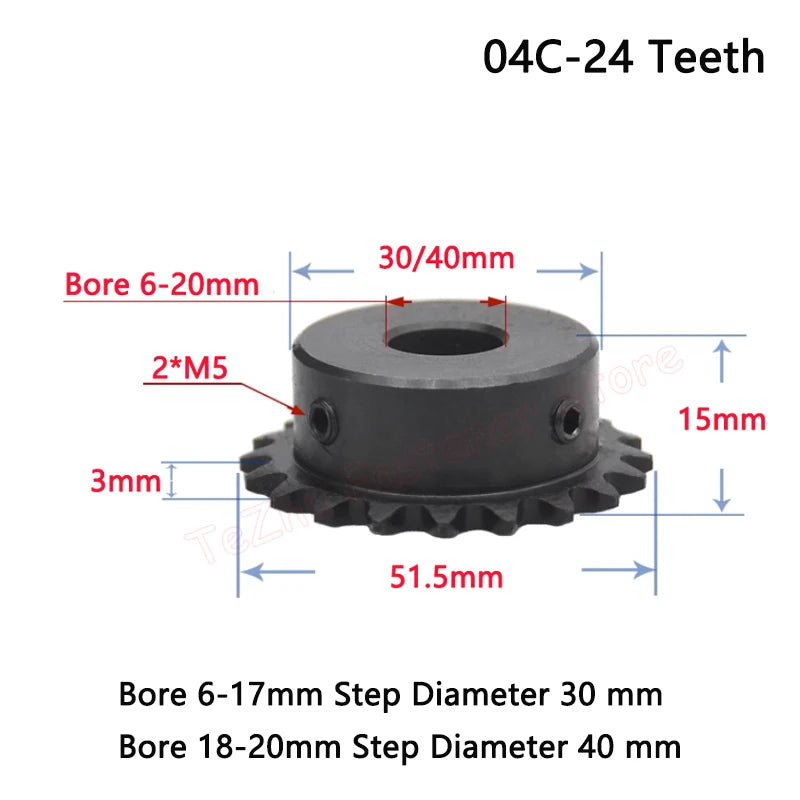 24 Teeth 04C Sprocket for Roller Chain