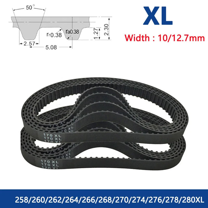 Correa dentada XL, ancho 10mm, 12,7mm, bucle cerrado de goma síncrono 