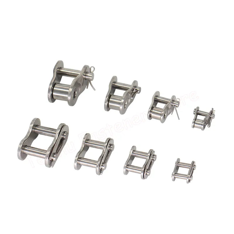 Conector de eslabones de cadena de rodillos de acero inoxidable 304, 1 unidad, 04C 05B 06B 06C 