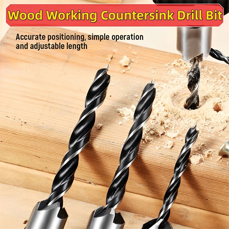 Countersink Drill Bit Set – Reamer, Woodworking Chamfer, and Counterbore Pilot