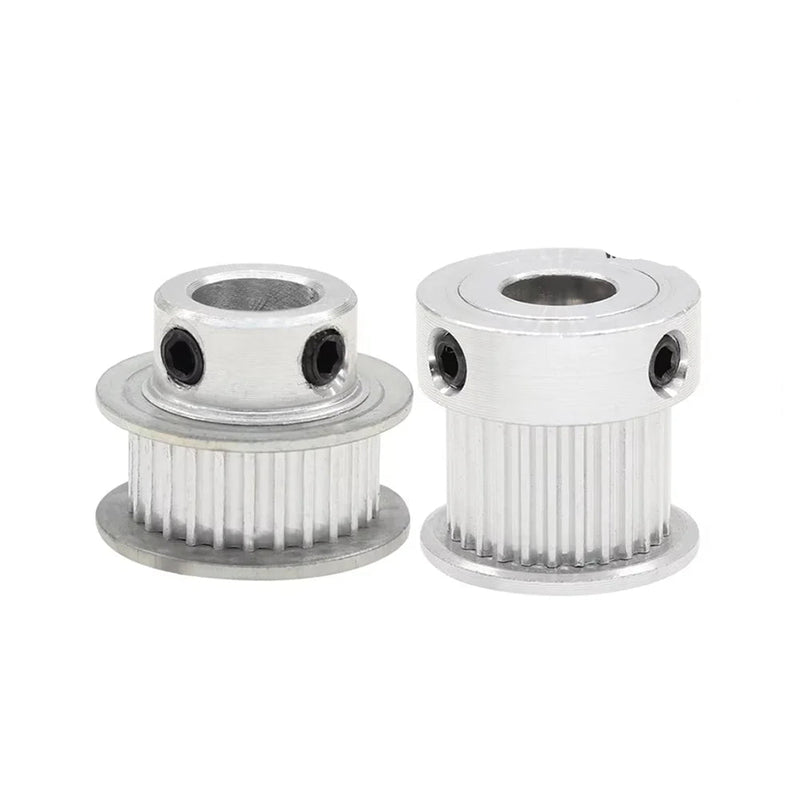 2GT / GT2 Timing Pulley (BF Type) – 28T / 30T, Bore 4–15 mm, Aluminum, for 6/10 mm Belts