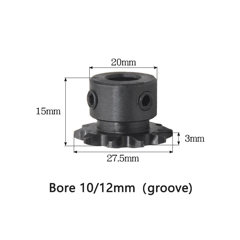 1 pieza 12T 04C engranaje de cadena 45 # acero 12 dientes piñón de accionamiento Industrial 