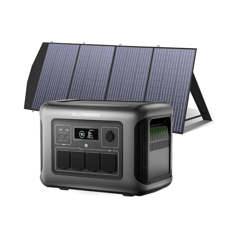 R1500 LITE 1600W Portable Power Station 1056Wh LiFePO4 – 3200W Surge UPS Solar Generator with 650W MPPT