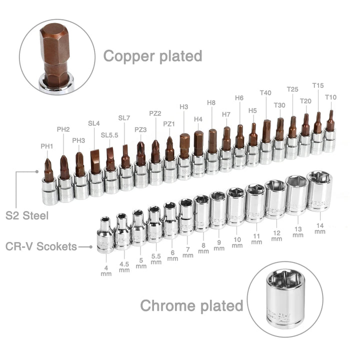 WORKPRO 35-48PC Werkzeugset Heiminstrumente Set mit Werkzeugen für die Autoreparatur 