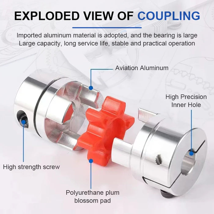 D20L25 Spider Flexible Motor Coupler – Aluminum Flexible Jaw Coupling