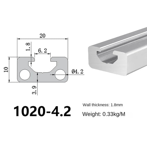 10x20, 10x30, 15x15, 15x20, 15x40, 20x40  Aluminum Profiles for Robotics, CNC, and DIY Projects