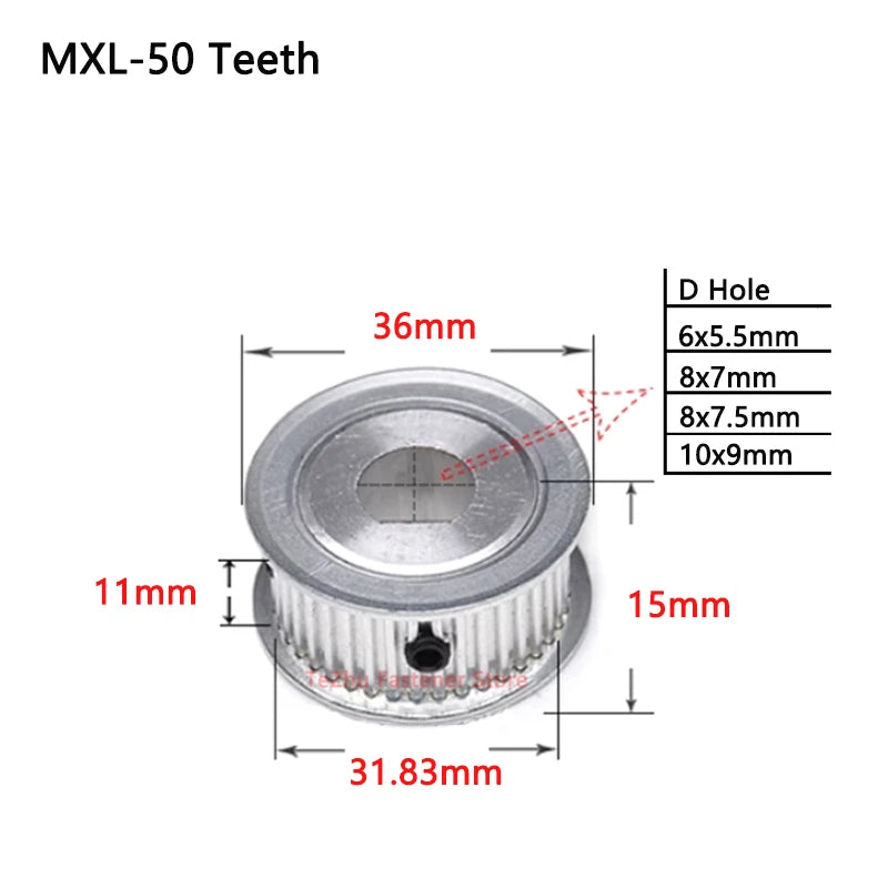 50 dientes 52 dientes MXL polea de sincronización D agujero 50T 52T accionamiento síncrono 