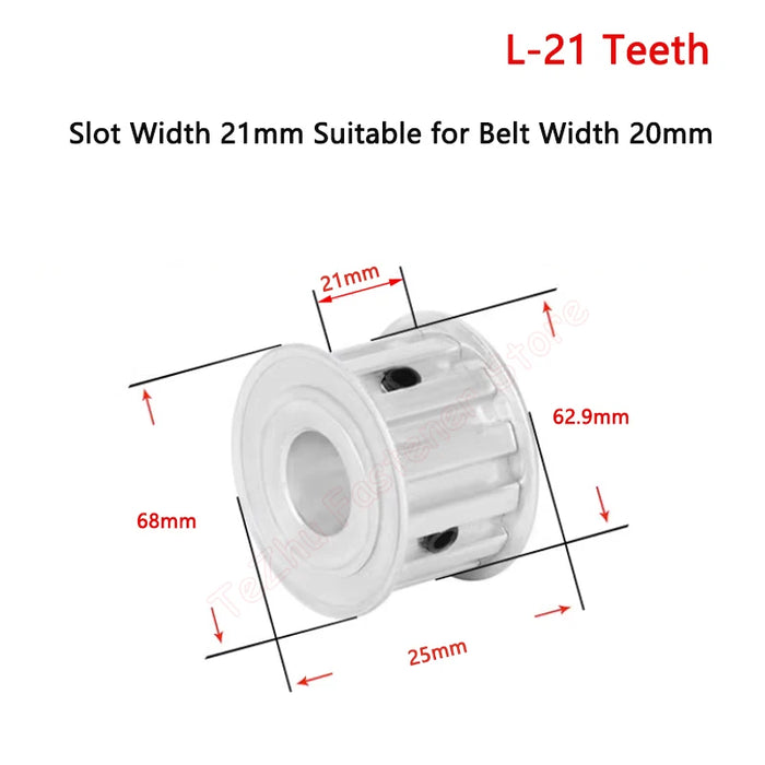 21 Zähne L Zahnriemenscheibe 21T Aluminium Synchronrad für Riemen 