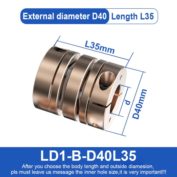 Single Diaphragm Coupling D40 L35 – Flexible Coupler for Servo Motors