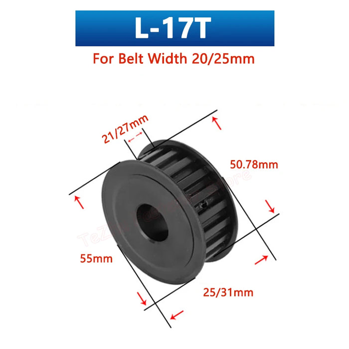 16 17 Zähne L-Zahnriemenscheibe 16T 17T 45# Stahl-Synchronrad 