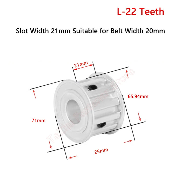 L Timing Pulley Synchronous Wheel – AF Type, Aluminum Alloy, 22 Teeth