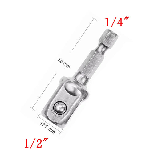 Chrom-Vanadium-Stahl-Steckschlüssel-Adapter-Set, Sechskantschaft, 1/4 Zoll, 3/8 Zoll, 1/2 Zoll 