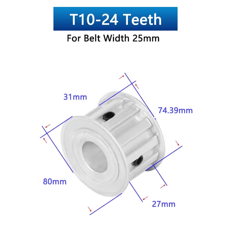 24 28 30 polea de distribución T10 de 30 dientes 24T 28T 30T síncrono de aluminio 