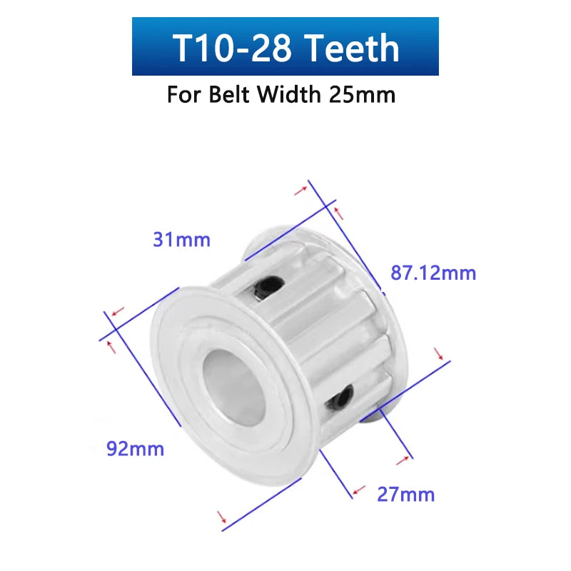 24 28 30 polea de distribución T10 de 30 dientes 24T 28T 30T síncrono de aluminio 
