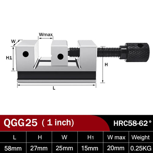 Precision Flat-Nose Vise, High Accuracy 0.005mm, 1/1.3/1.5  Inch