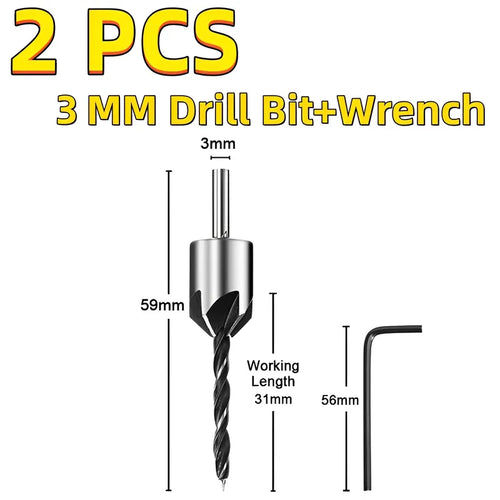 Countersink Drill Bit Set – Reamer, Woodworking Chamfer, and Counterbore Pilot