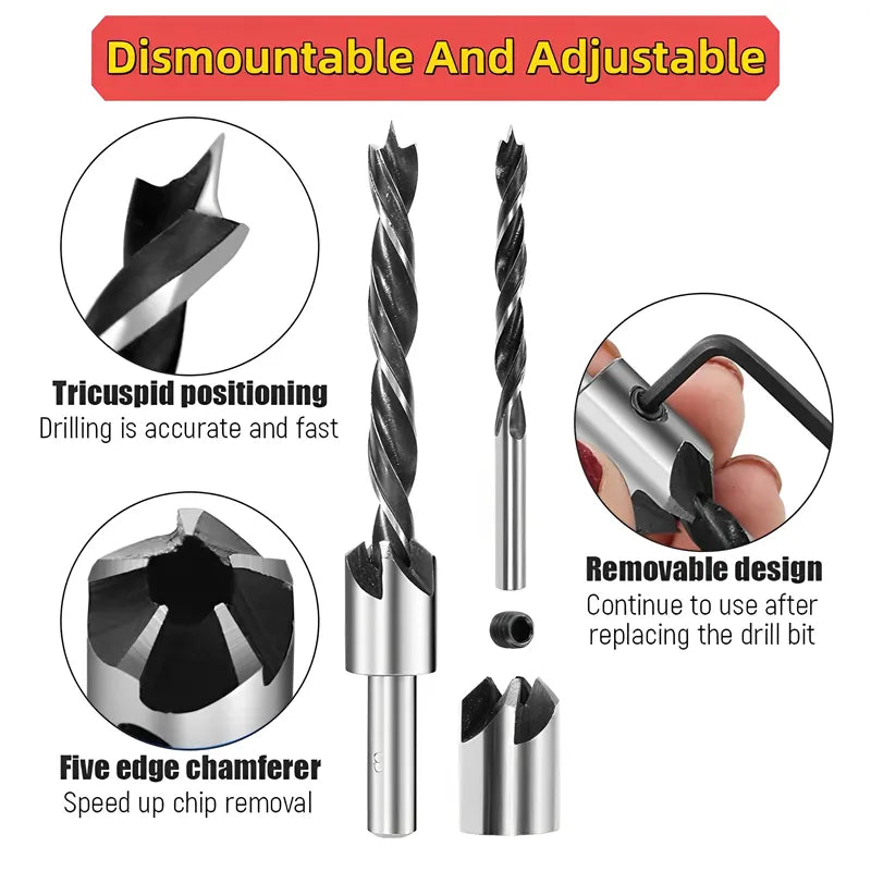 Countersink Drill Bit Set – Reamer, Woodworking Chamfer, and Counterbore Pilot