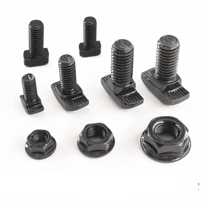 T-Bolt with Flange Nut – Black 2020, 3030, 4040, 4545