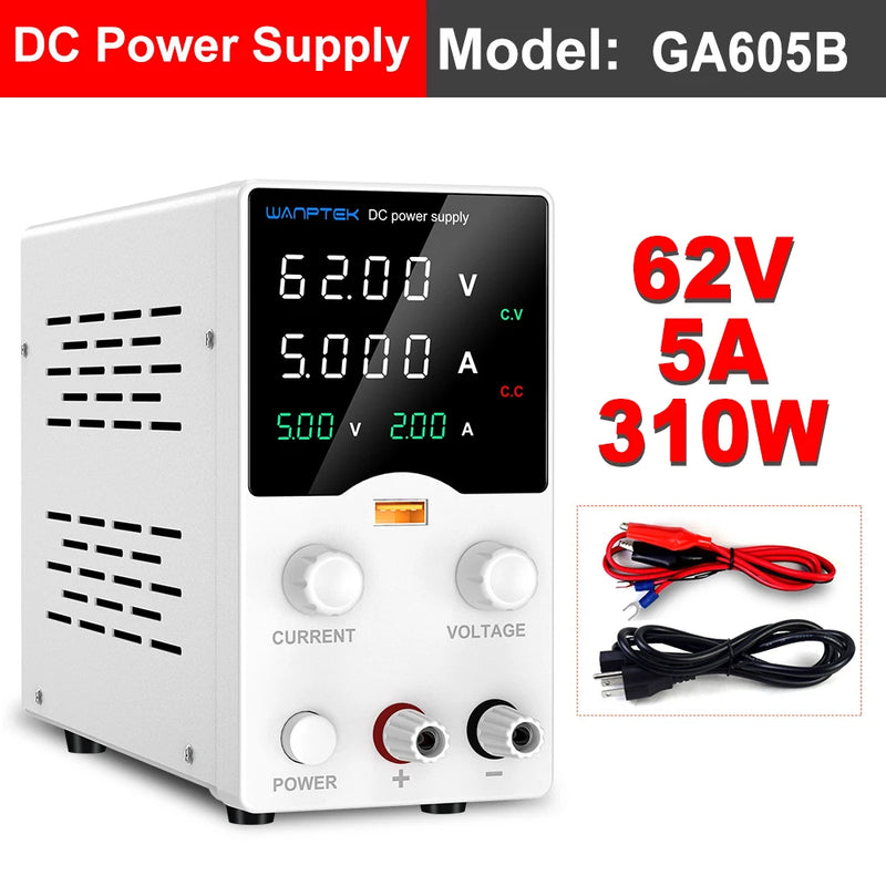 GA3010B Adjustable DC Bench Power Supply 32V 10A with USB Display – Digital Lab Voltage Regulator