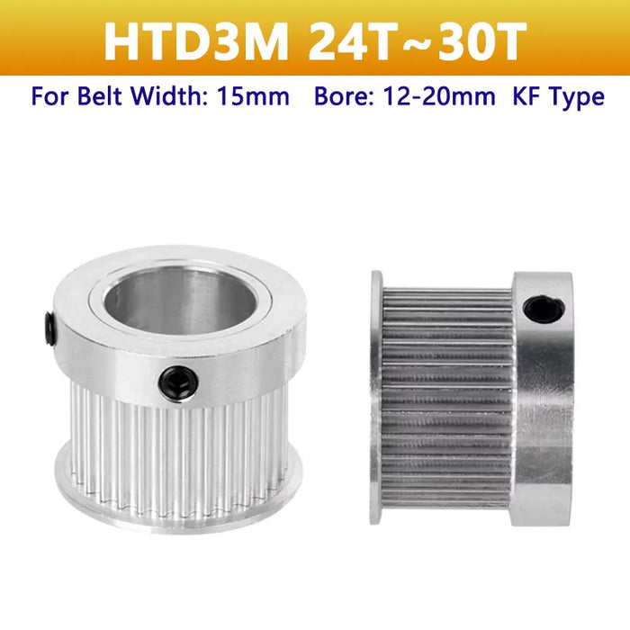 HTD3M Belt Width 15mm 24T-30T Timing Pulley